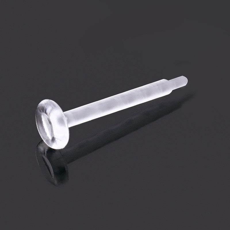 Plastic Auricular Needle Flat Ear Transparent Stud Earrings