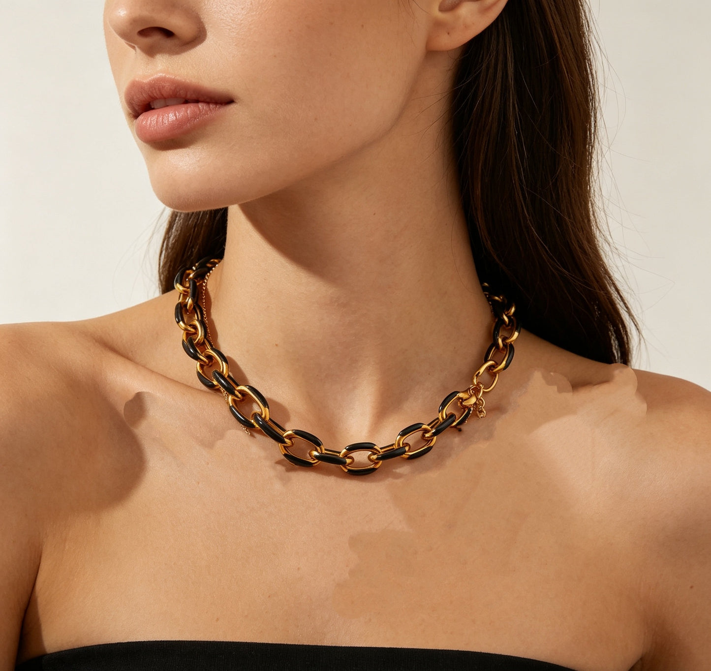 Dripping Two-piece Titanium Steel Thick Straps Jewelry Set