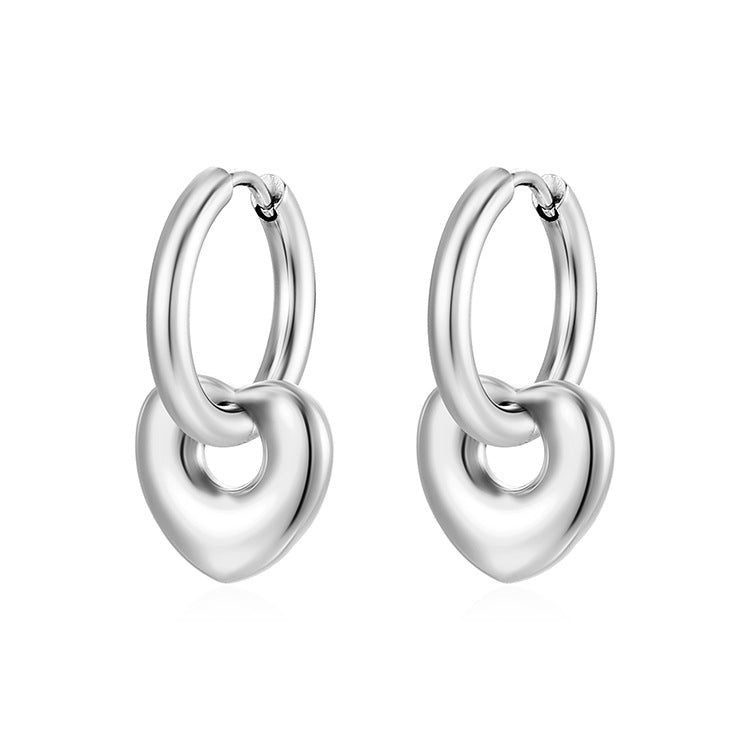 Women's Fashion Trend Stainless Steel Love Ear Earrings