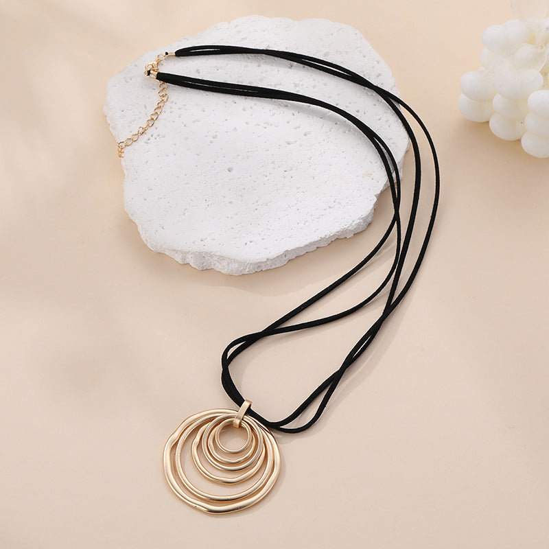 Irregular Five Petal Flower Hollow Shaped Love Alloy Necklace