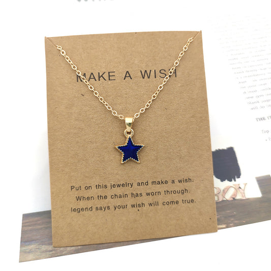 Blue Dripping Starry Sky Clavicle Chain Necklaces