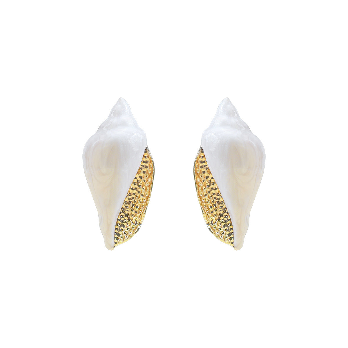 Women's Fashion Conch Enamel Unique Design Alloy Earrings