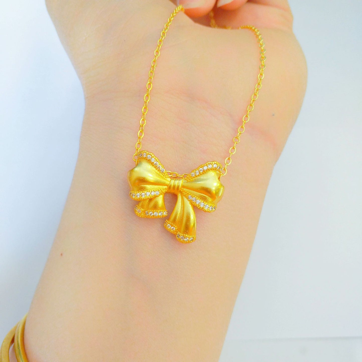 Brass Gold-plated Emblem Bow Vietnam Placer Gold Rings