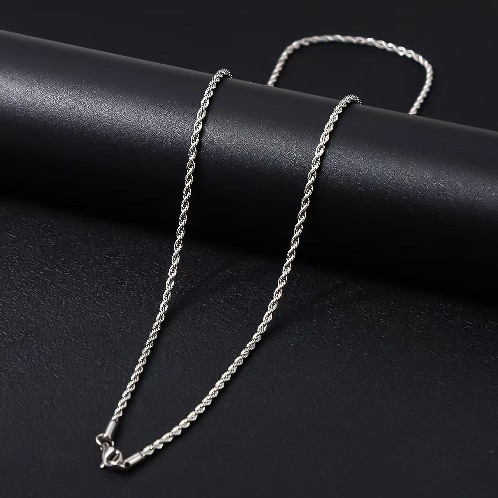 Men's Steel Embossed Cuban Link Chain Fashion Short Personality Street Necklace