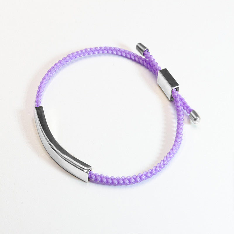 Steel Engraved Hollow Tube Couple Adjustable Inspirational Bracelets