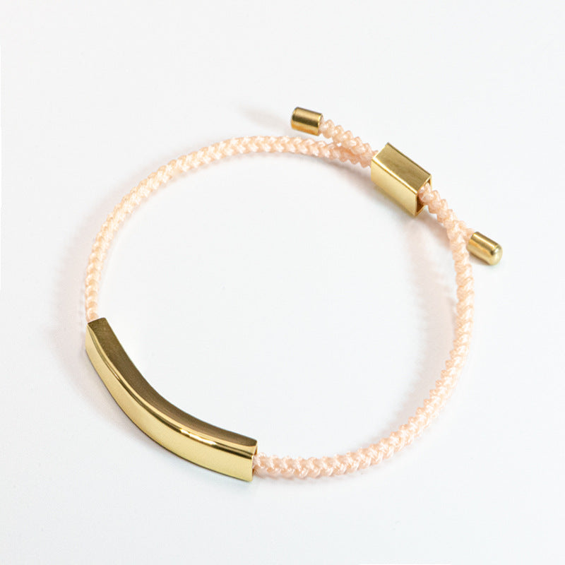Steel Engraved Hollow Tube Couple Adjustable Inspirational Bracelets