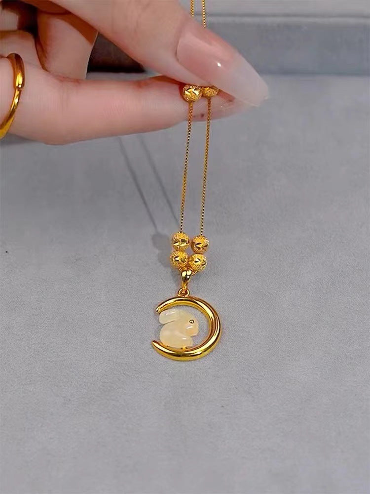 Lucky Beads Moon Rabbit Female Fashion Classical Necklace