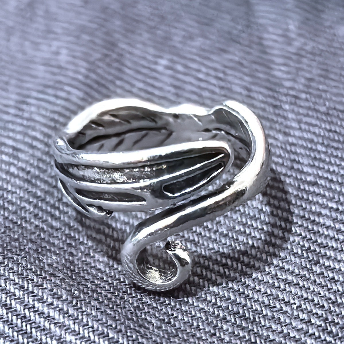 Men's Retro Trendy Sier Open Single Lucky Rings