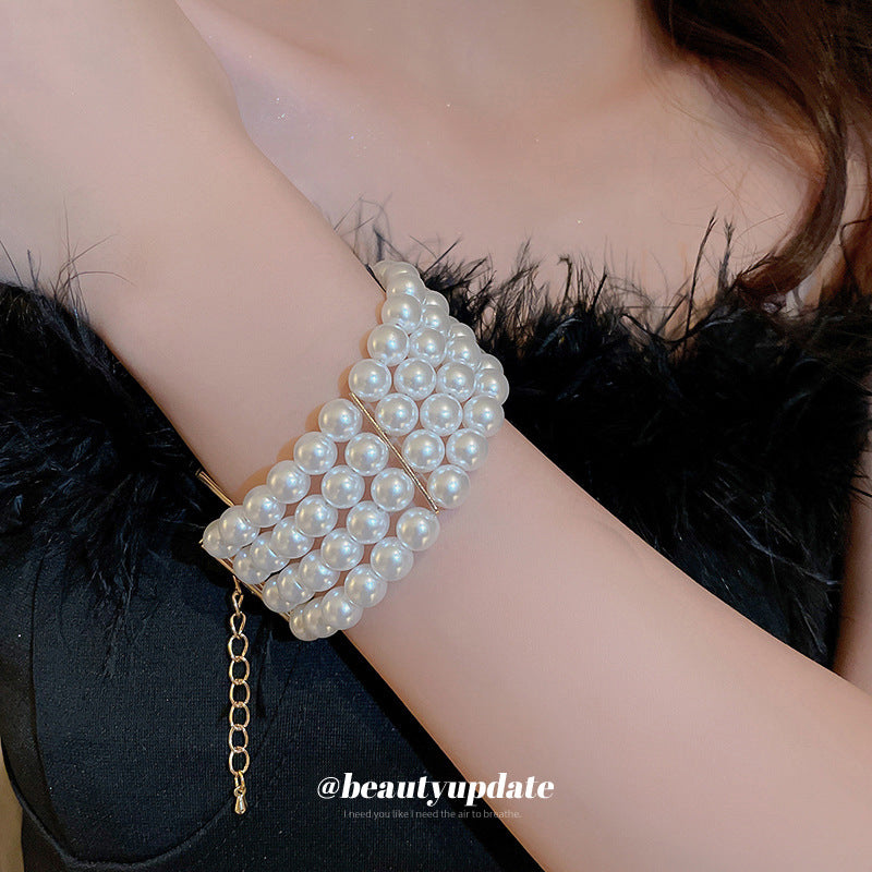 Women's Pearl Side-by-side French Retro Fashion Short Light Luxury Necklaces