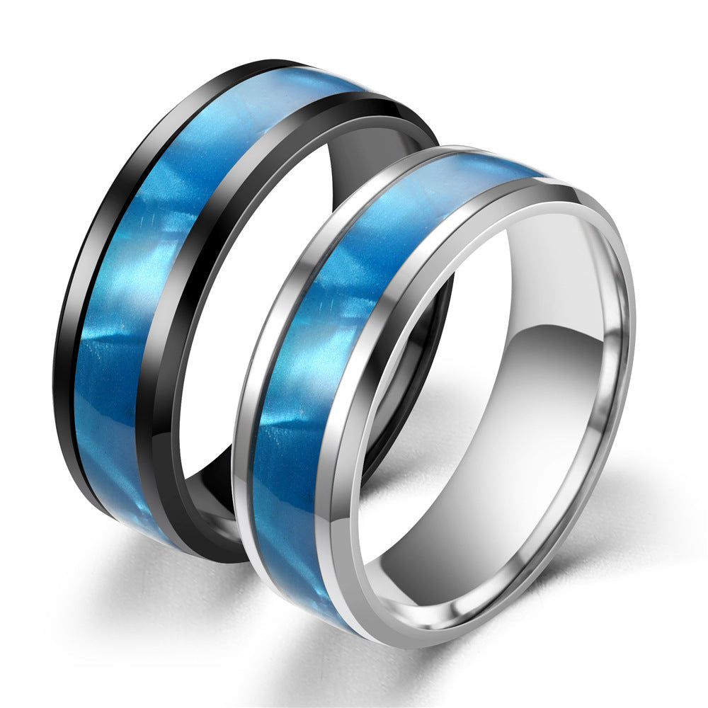 Men's Ornament Stainless Steel Couple Set Titanium Rings