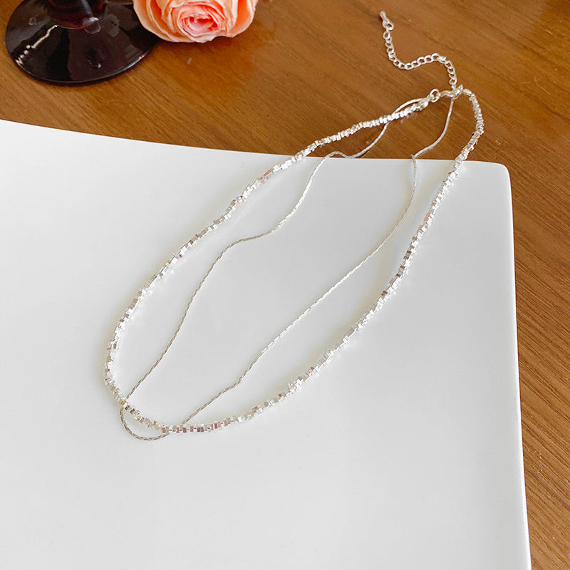 Women's Cold Style Broken Sier High-grade Simple Twin Necklaces