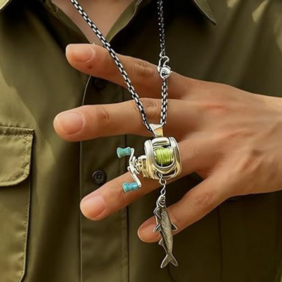 Durable Graceful Hot Mini Fishing Reel Necklaces