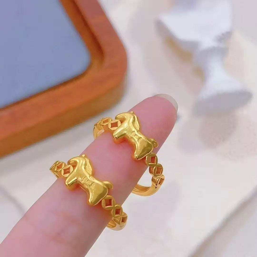 Women's Stall Pony Personality Simple Open Design Ring