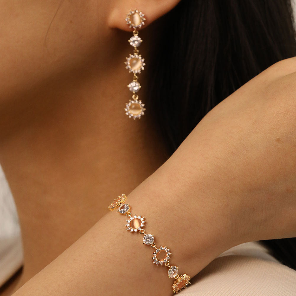 Sunflower Full Diamond Light Luxury Minority Design Jewelry Set