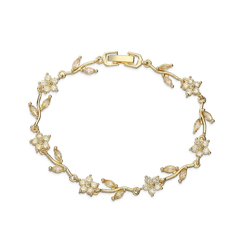 Tulip Colorful Crystals Gem Flower Light Bracelet