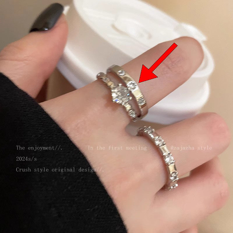 Style Pearl Zircon Butterfly Female Niche High-grade Rings