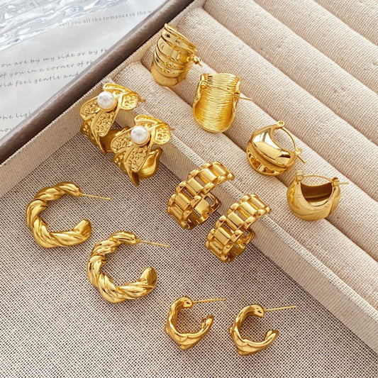 Affordable Luxury Fashion Exquisite Gold Geometric Niche Bag Earrings