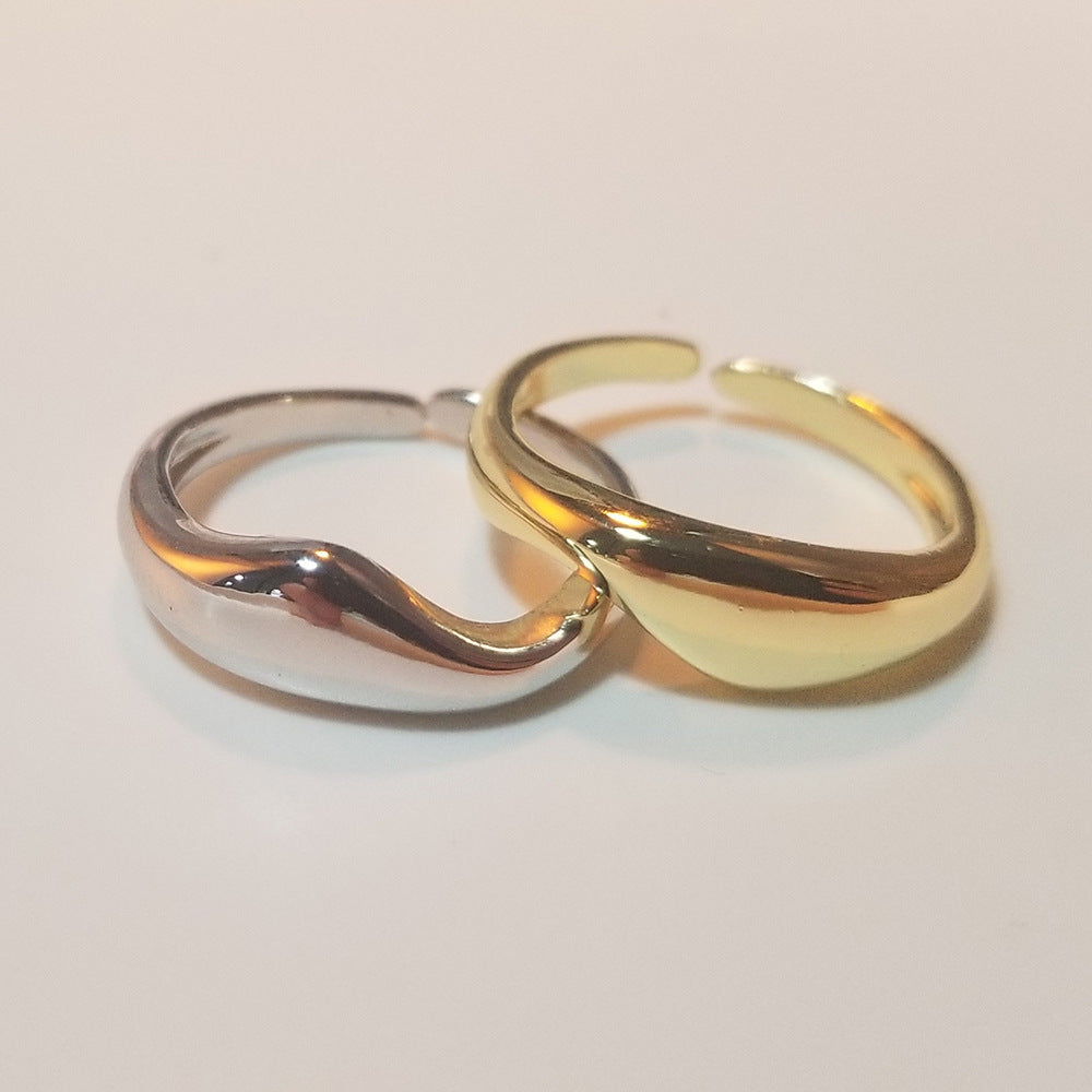 Design Simple Opening Adjustable Tide Arc Rings