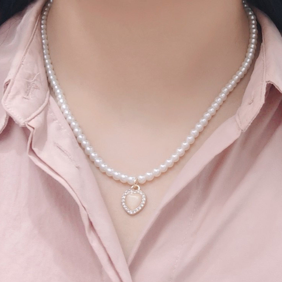 Women's Stitching Heart Clavicle Chain Light Luxury Necklaces