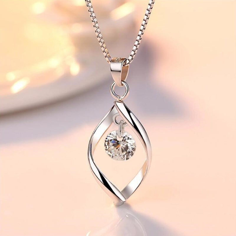 Korean Style Rotating Love Zircon Twist Jewelry Set