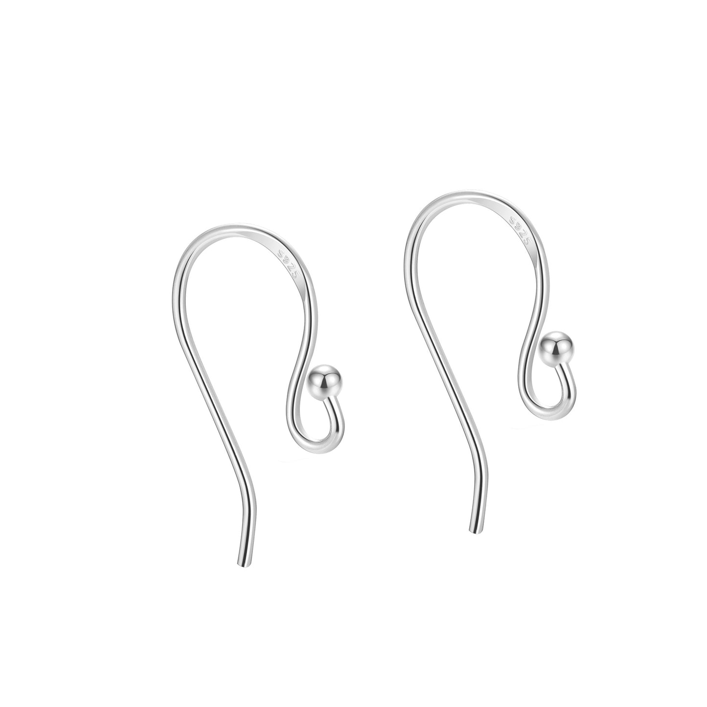 Sier Round Beads Head Basic Style Eardrops Pressed Fish Ear Hook