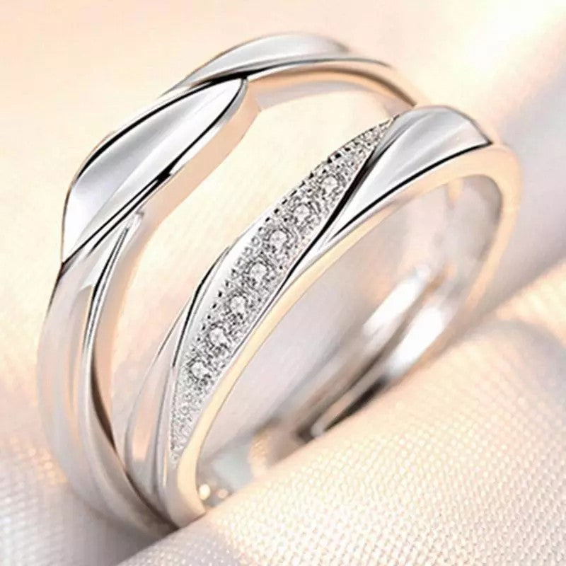 Women's & Men's Couple Simulation Diamond Opening Zircon Classic Rings