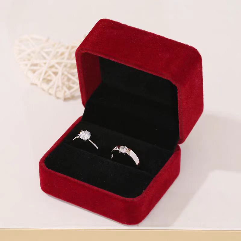 Real Couple Diamond Wedding Flashing Adjustable Rings
