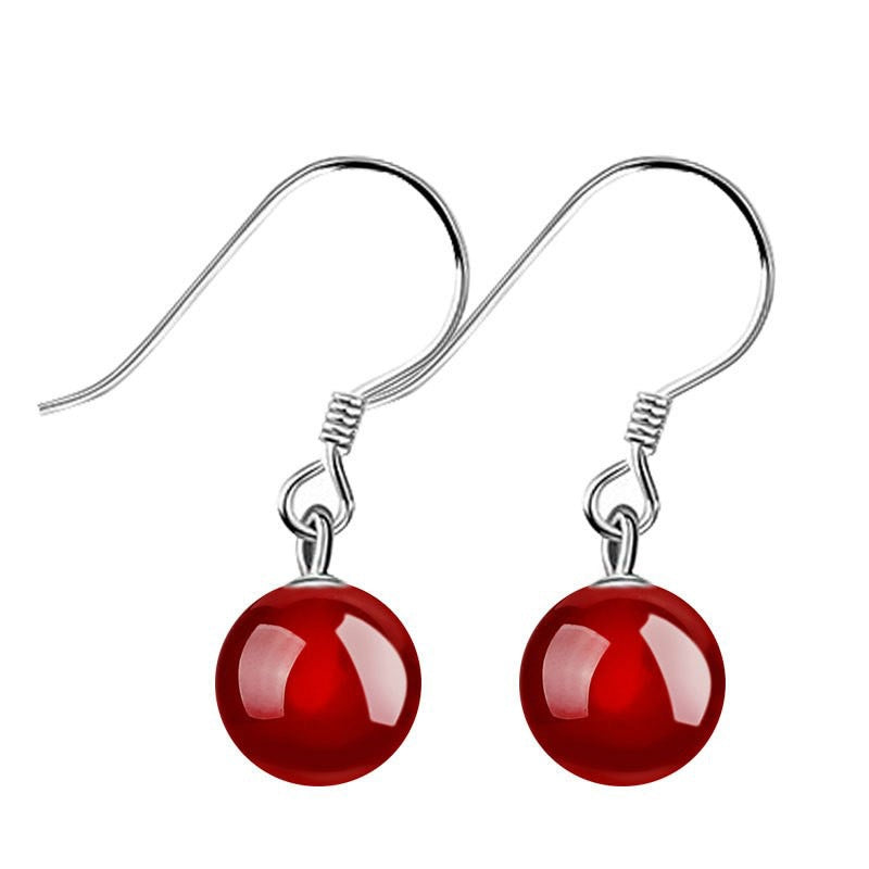 Women's Korean Style Sterling Sier Agate Trendy Ear Hook