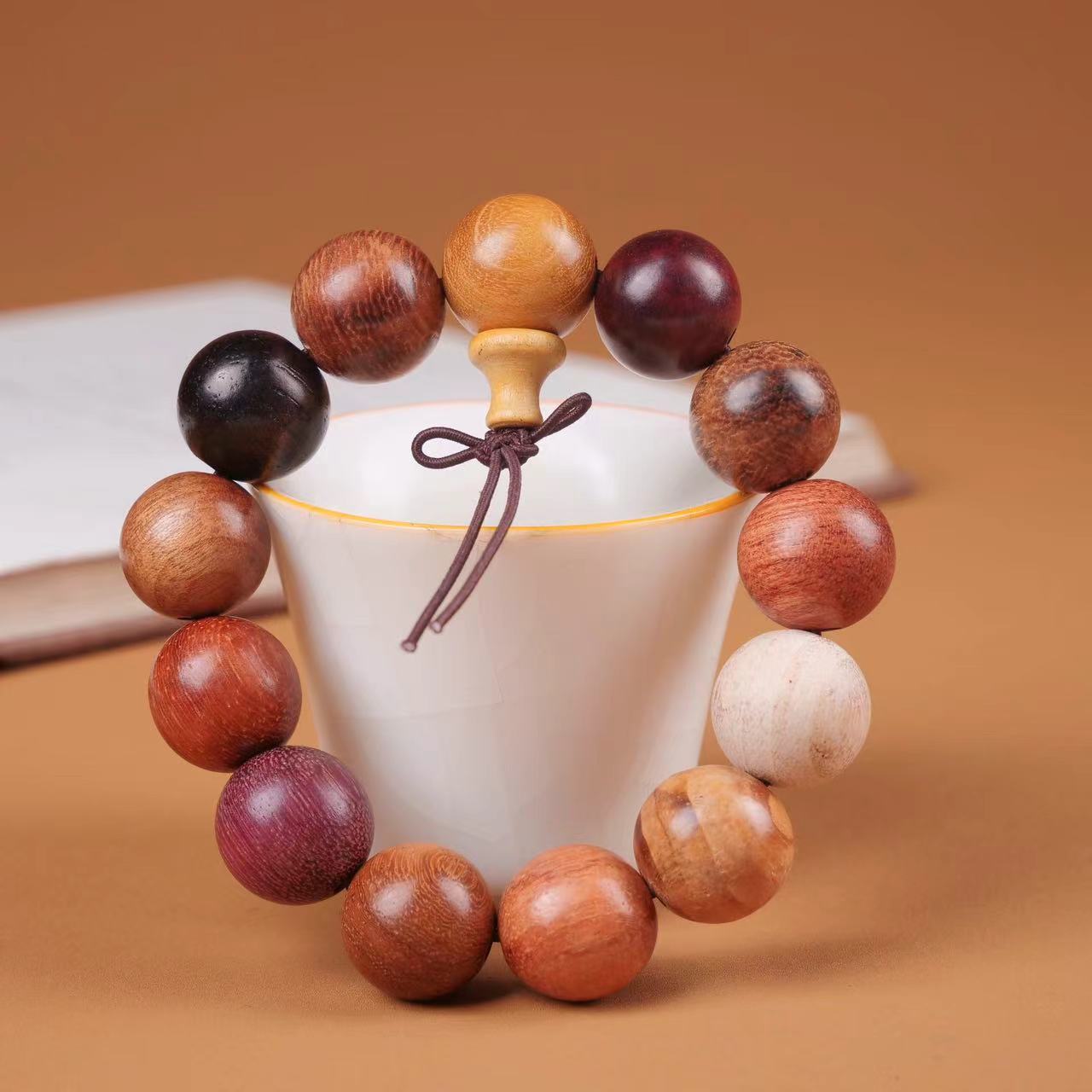Women's Beads Rosewood Door Frame Yellow Pear Crafts Bracelet