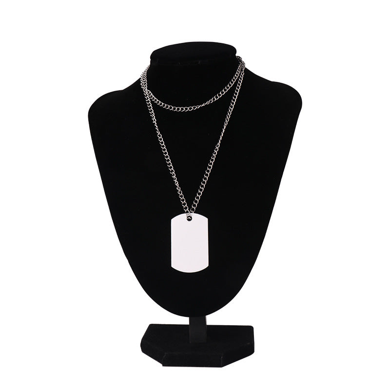 Stainless Steel Dog Tag Back Mirror Personalized Necklace