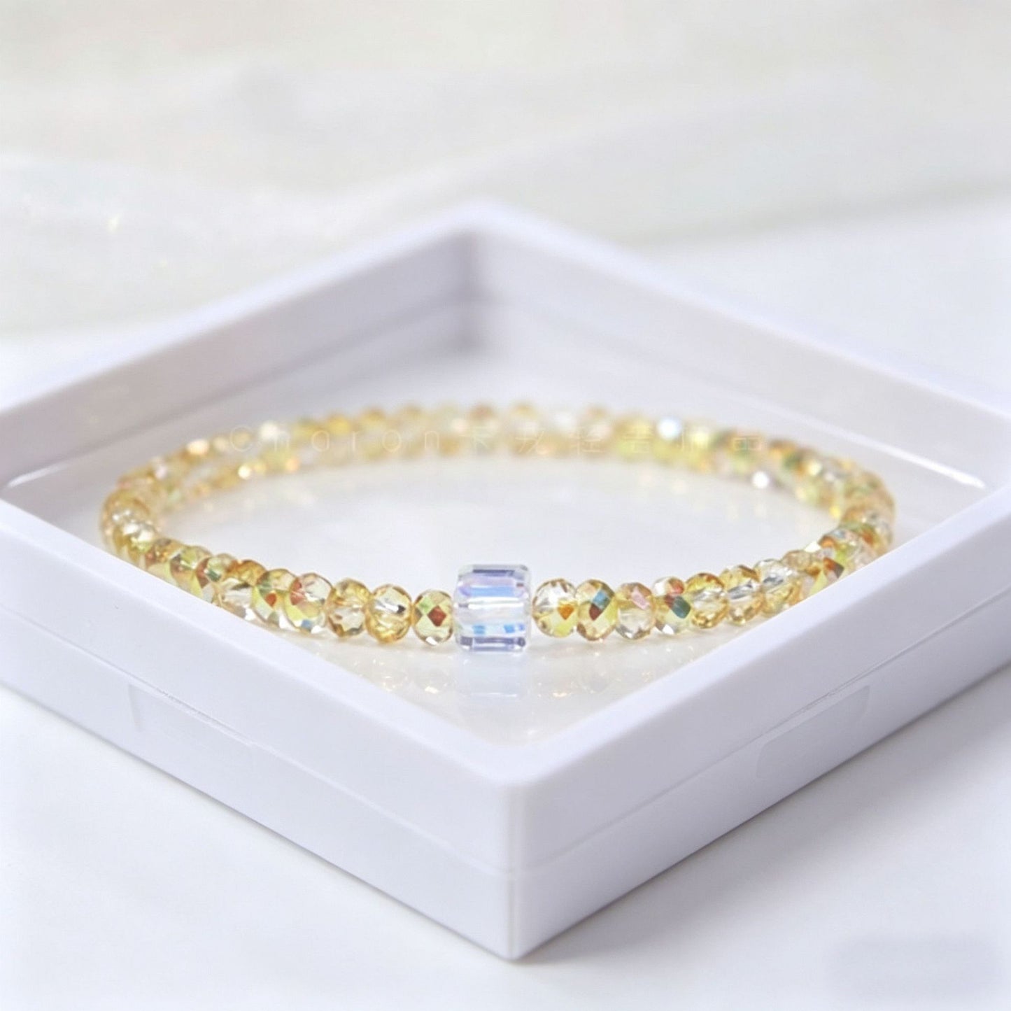 Women's Korean Elegant Couple Crystal Beaded Elastic Bracelet