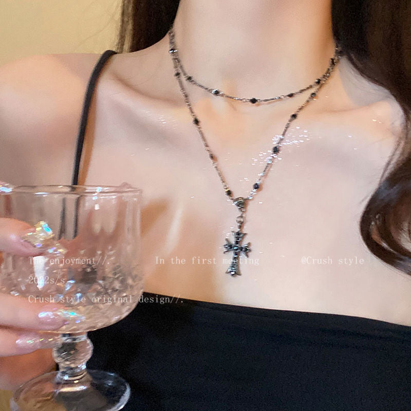Women's Long Double Layer Twin Sweet Cool Sweater Chain Special Interest Necklaces