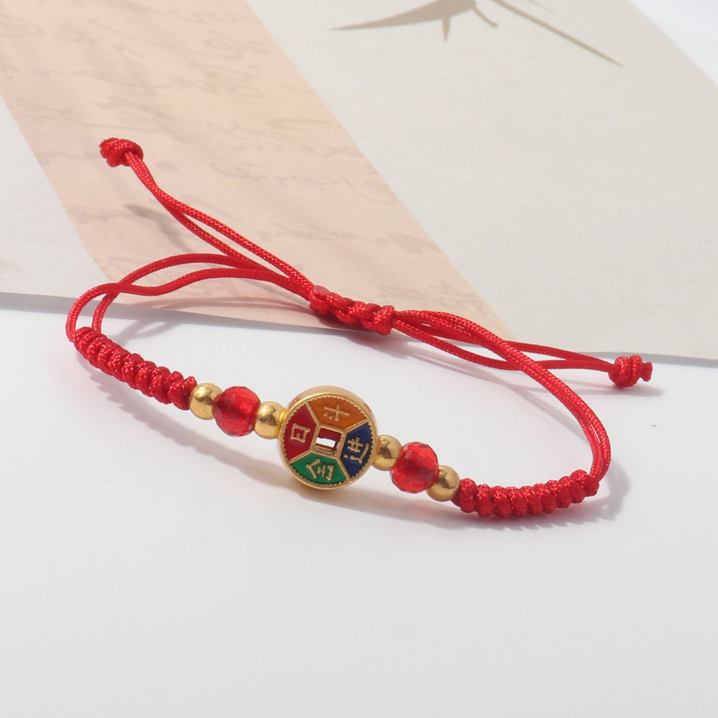 Gold Red Rope Woven Goldfish Butterfly Bracelets