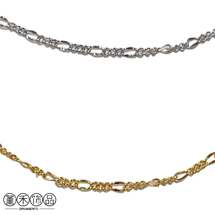 Gold-plated Color Retention Son Mother Twisted Chain Niche Necklace
