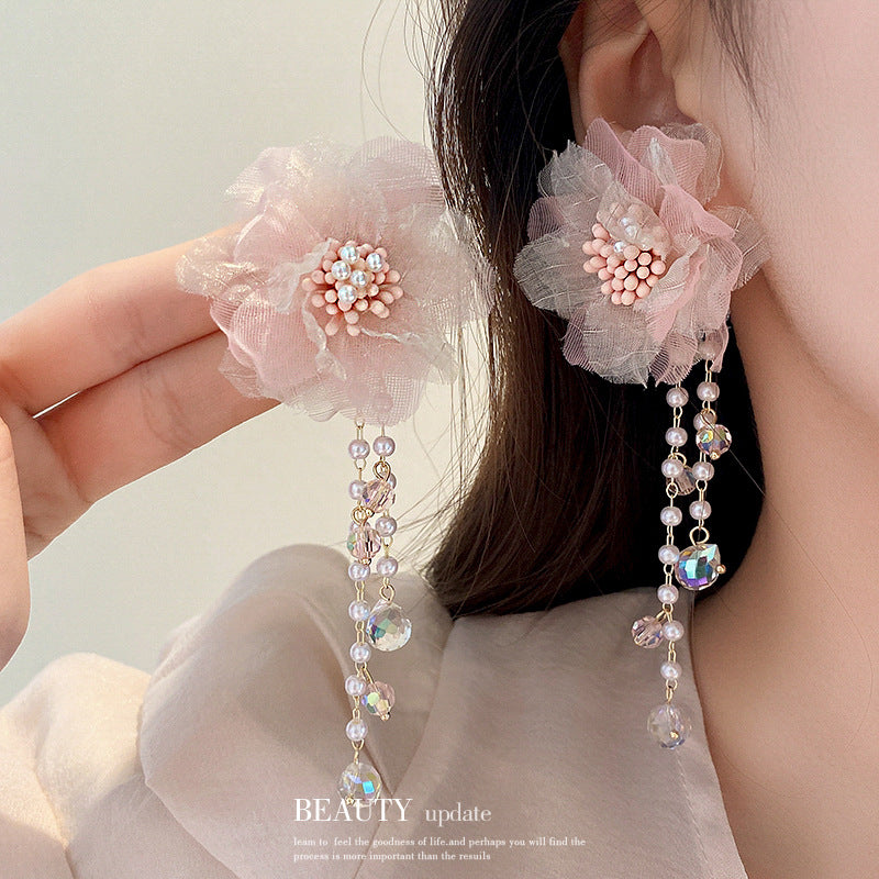 Fairy Flowers Diamond Crystal Tassel Fresh Sweet Beautiful Rings