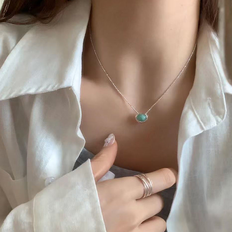 Women's Sier Lucky Beads Bowknot Clavicle Chain Light Luxury Minority High-grade Necklace