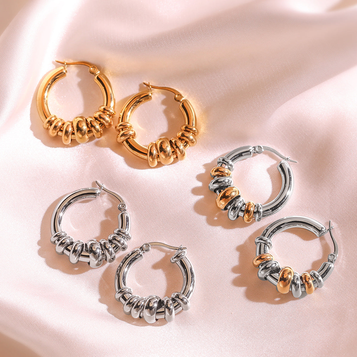 Simple Gold-plated Stainless Steel Vintage Female Earrings