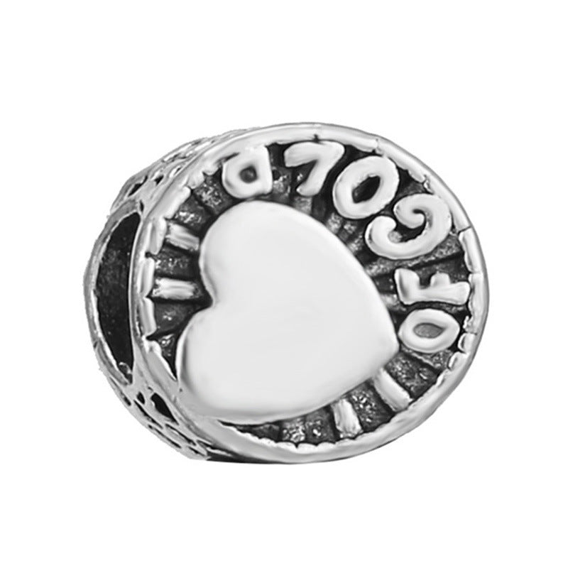 Alloy Large Hole Beads Hollowed Heart Shape Jewelry Accessories