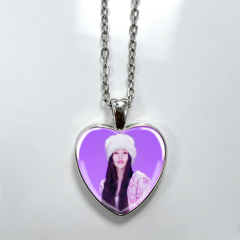 Love Alloy Korean Group Support Heart Sweet Beauty Fans Clavicle Necklaces