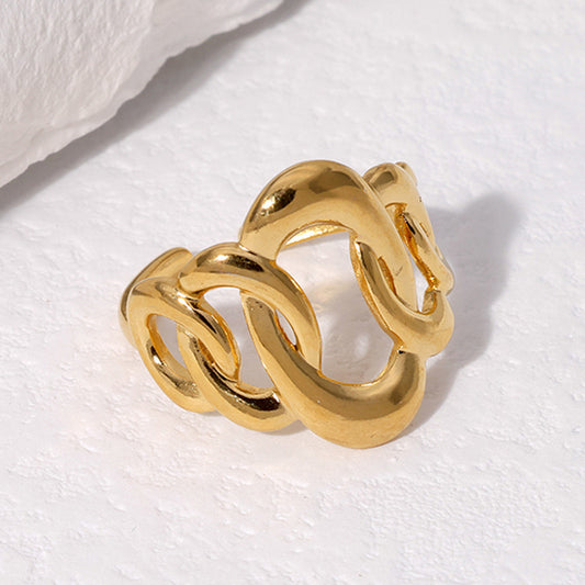 Geometric Irregular Titanium Steel Female Personalized Rings