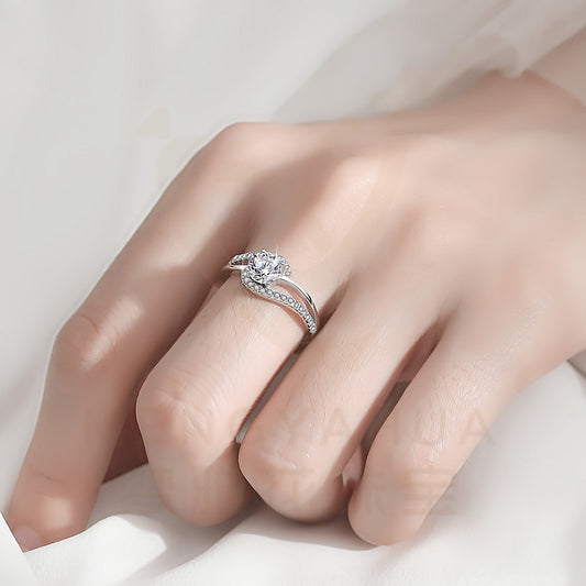 Women's Live Broadcast Color Diamond Artificial Curve Full Rings