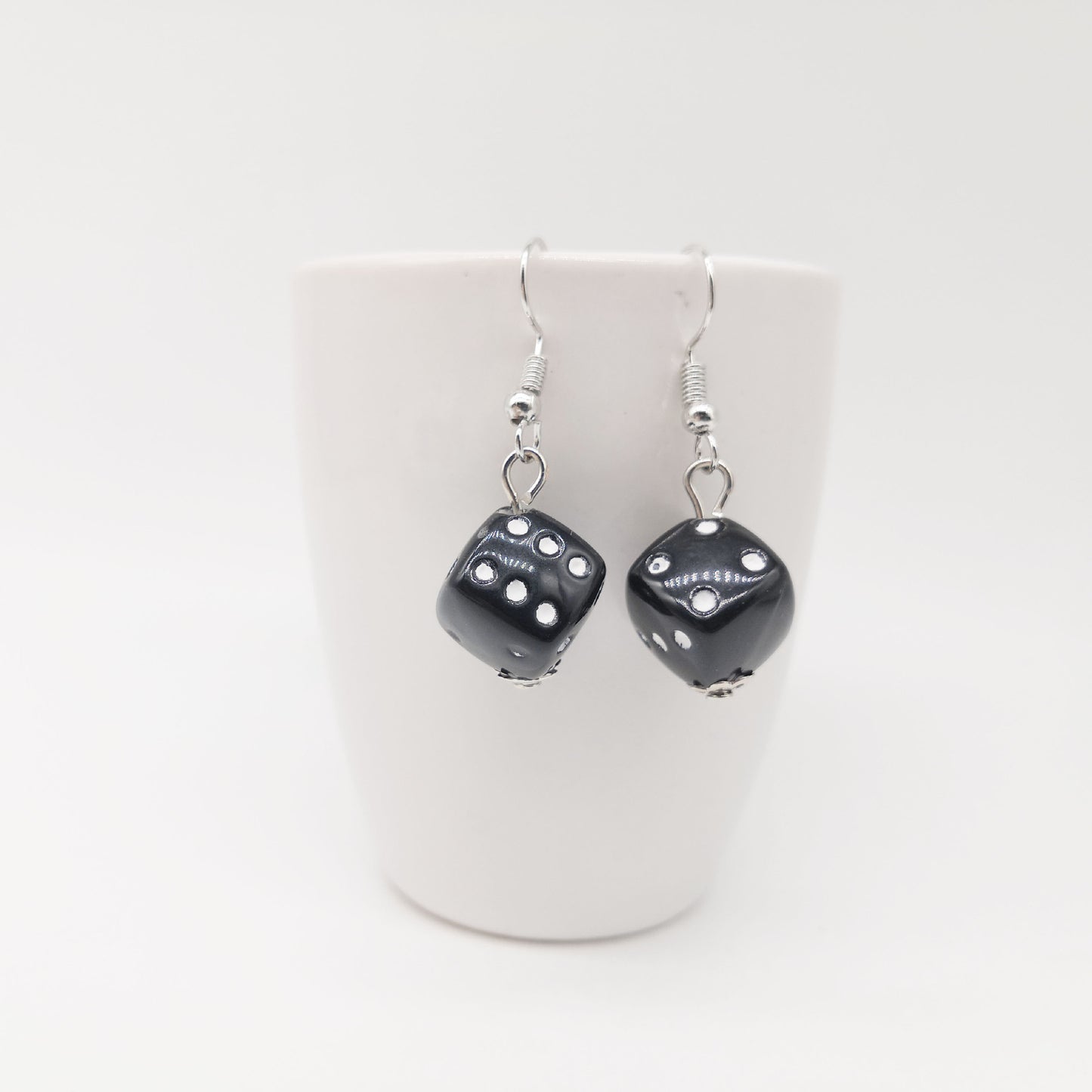 Comfortable Charming Punk Creative Black Dice Rings