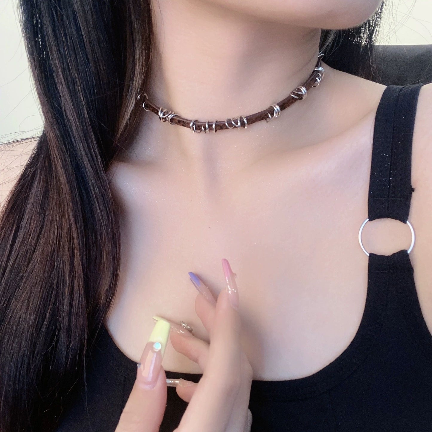 Style Buckle Female Sweet Cool Hot Personalized Hip Hop Simple Collar