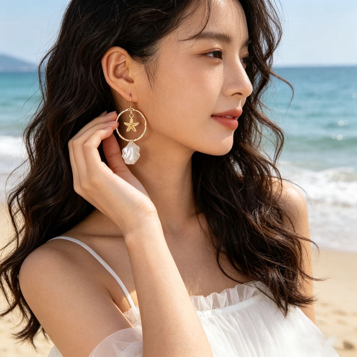 Women's Beach Vacation Style Alloy Starfish Shaped Stud Earrings