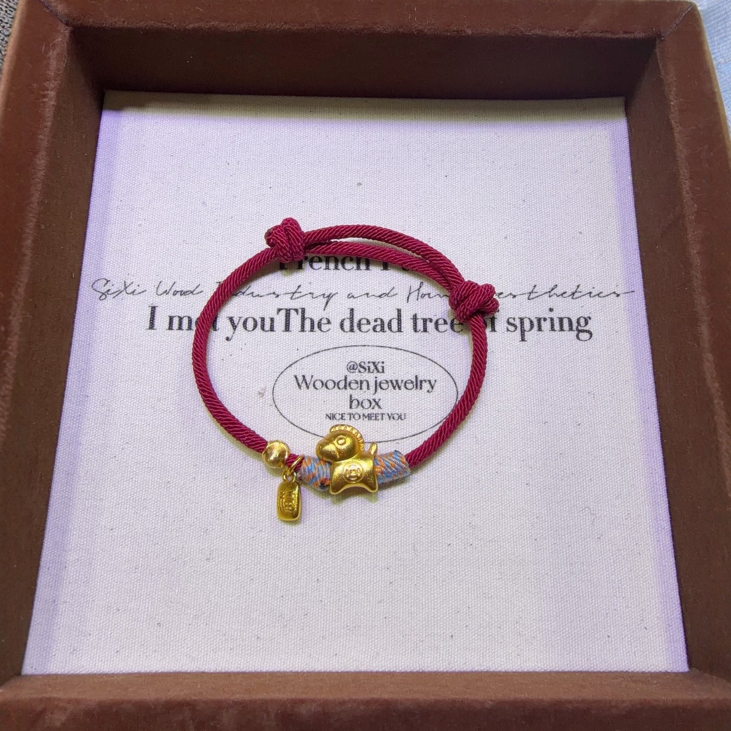 Women's Zodiac Horse Lucky String With Beads Alluvial Gold Pony Life Pendants