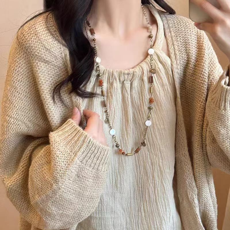 Women's Portrait Ethnic Long Tassel Niche Retro Necklaces