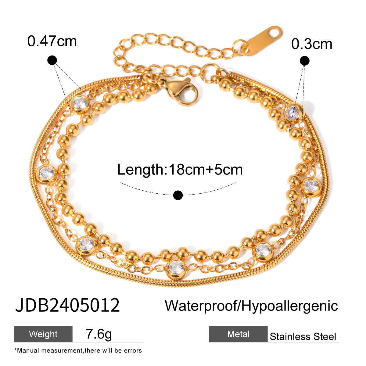 Women's Ding Stainless Steel Zircon Light Luxury Bracelets
