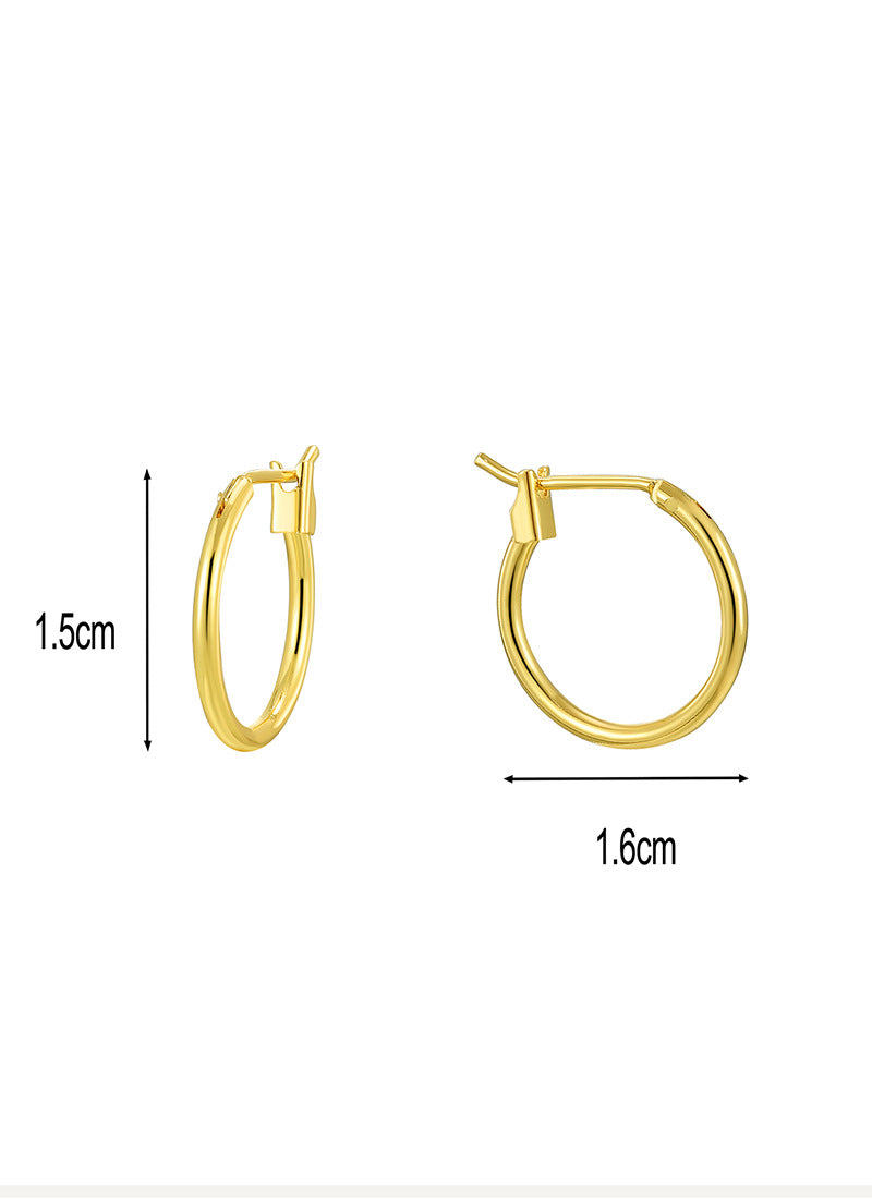 Women's Geometric Round Small Ear Gold-plated Cold Style Earrings