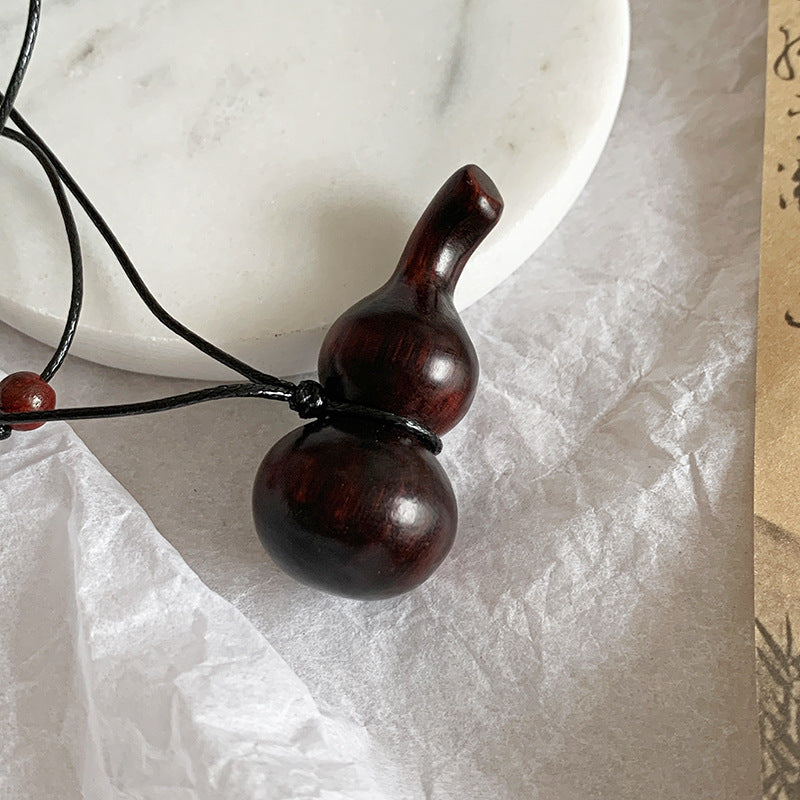 Natural Blackwood Rosewood Gourd Long Sweater Necklaces