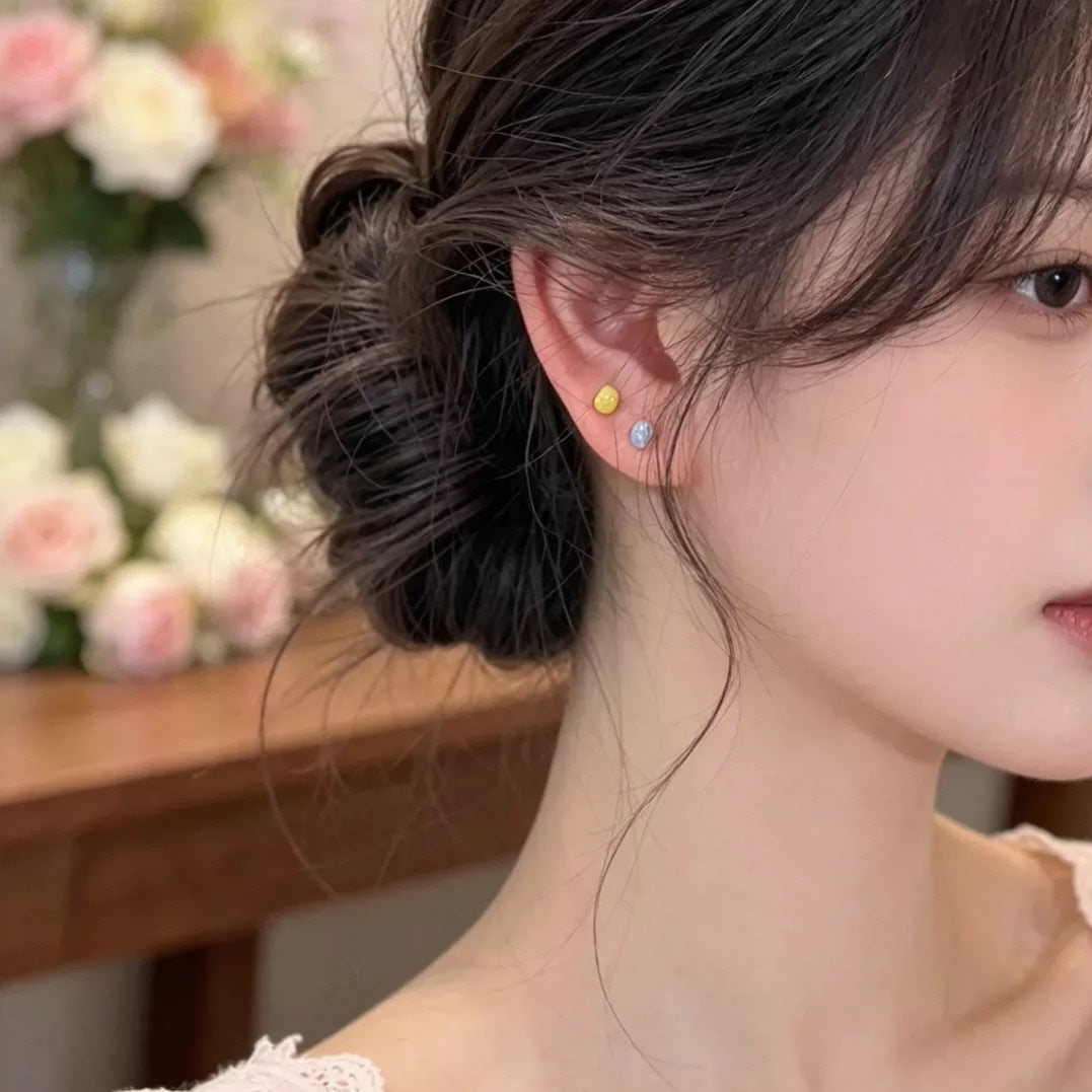 Sweet Solid Color Simple Candy Small Stud Earrings